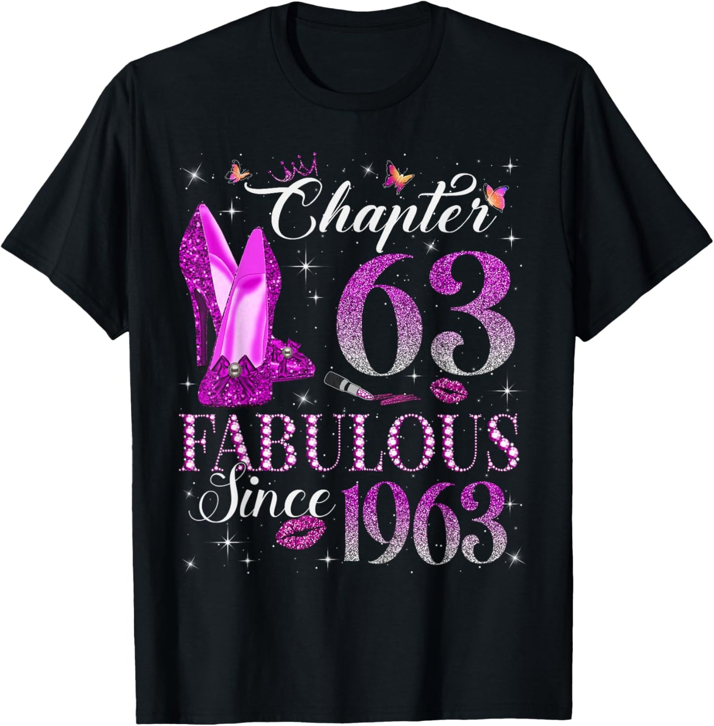Chapter 63 Fabulous Since 1963 63rd Birthday Gift T-Shirt - T-Shirt | Black