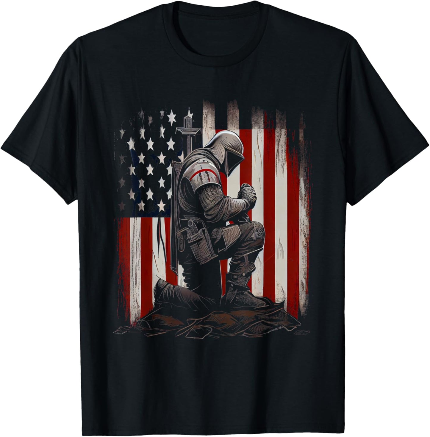 Knight Templar Christian Warrior Of God Crusader Gift T-Shirt - T-Shirt | Black