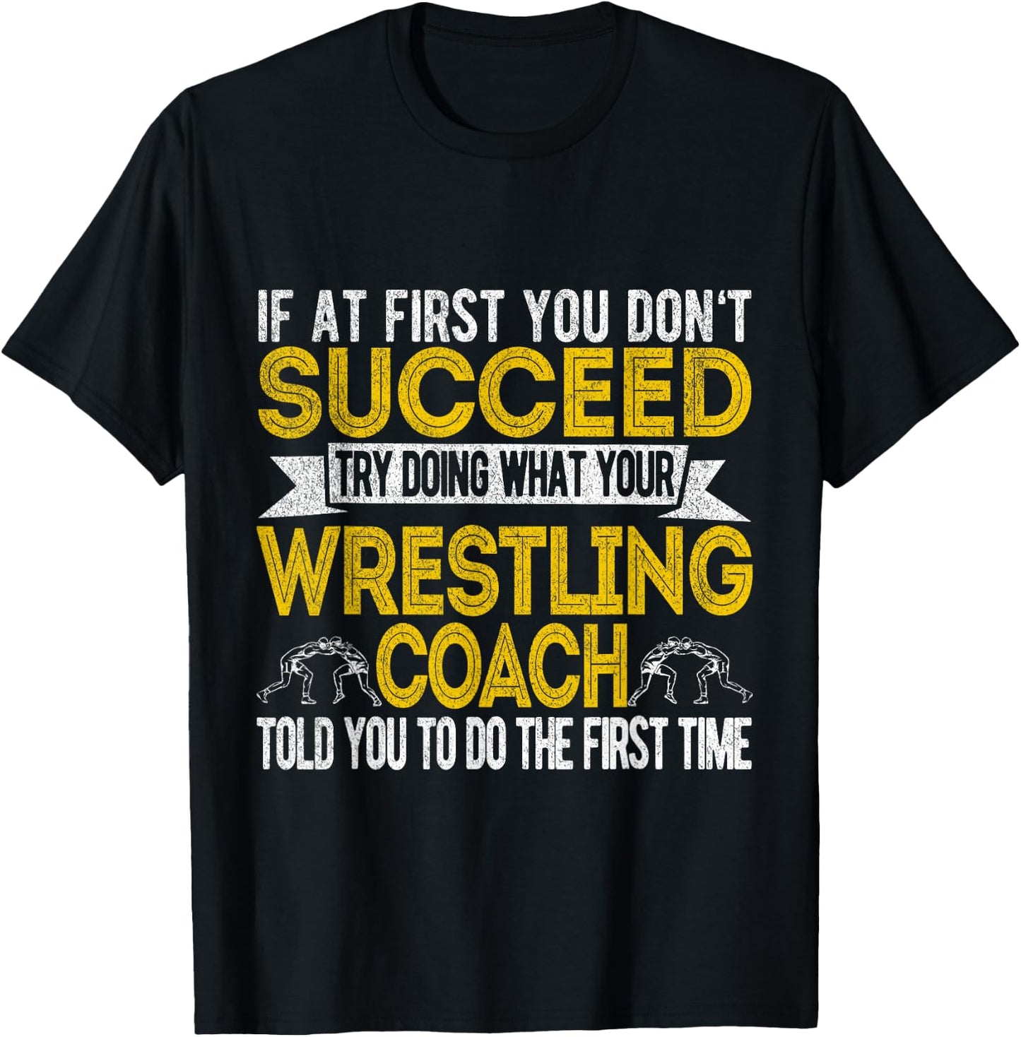 Funny Wrestling Coach Scholastic Folkstyle Wrestling Retro T-Shirt - T-Shirt | Black