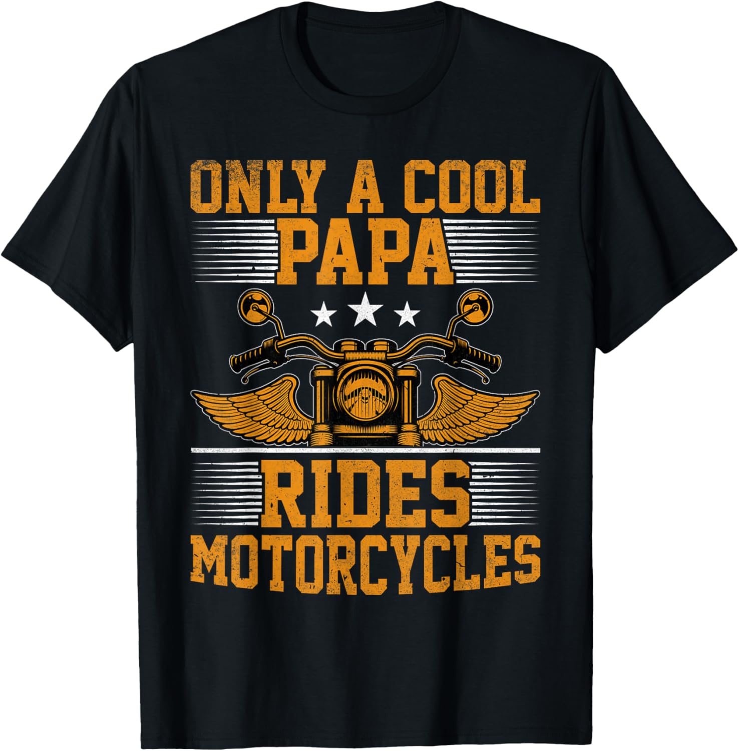 Only a Cool Papa Rides Motorcycles Men's Motorcycles Rider T-Shirt - T-Shirt | Black