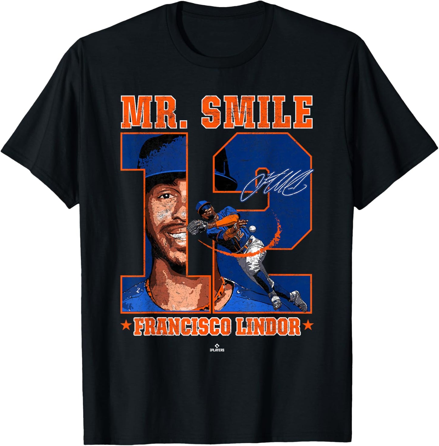 Mr. Smile Francisco Lindor Paquito New York MLBPA T-Shirt - T-Shirt | Black