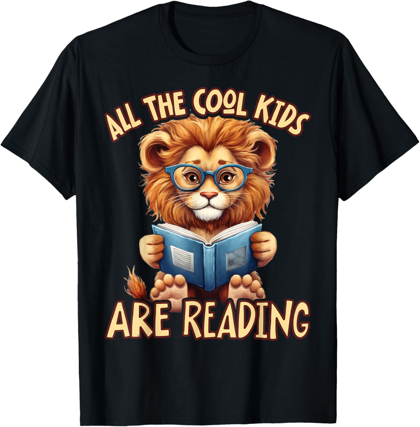All The Cool Kids Are Reading Lion Teacher T-Shirt - T-Shirt | Black