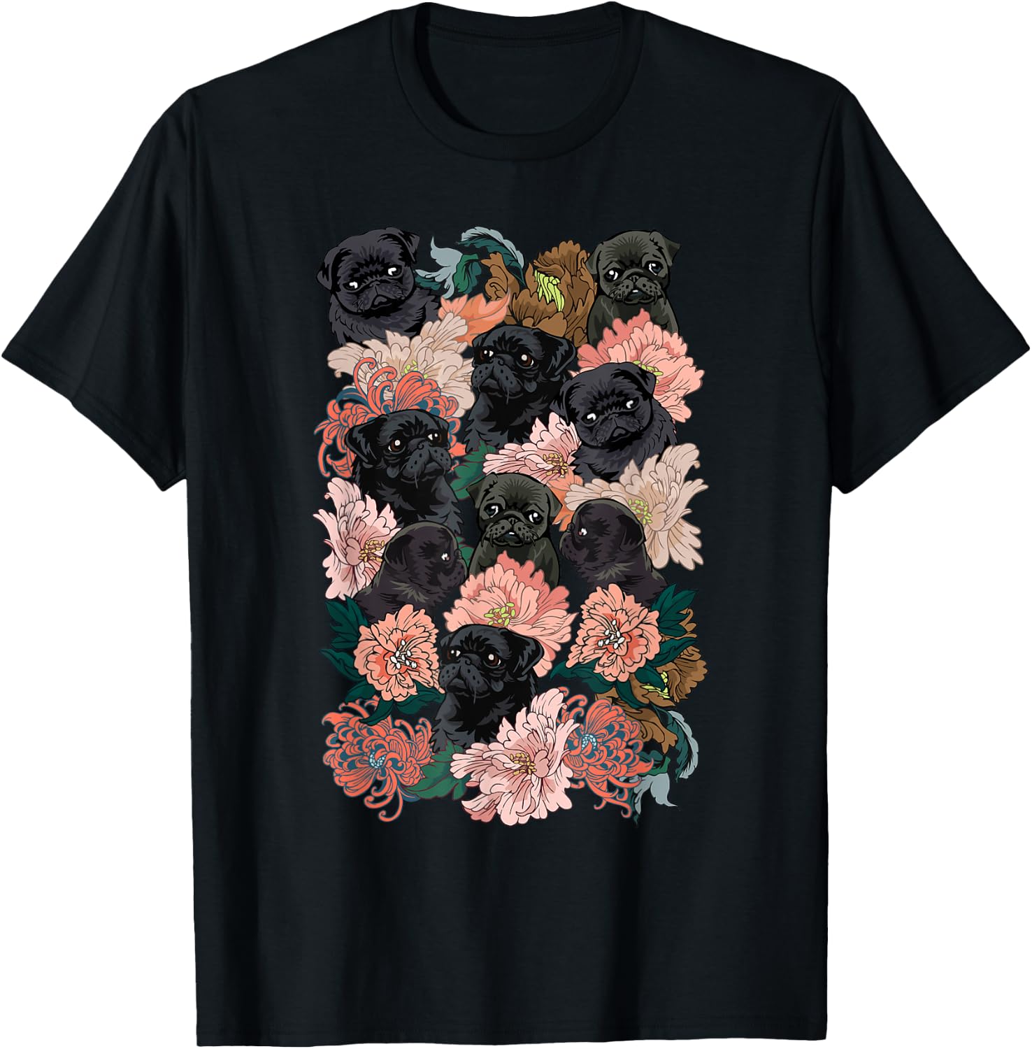 Because Black Pug T-Shirt - T-Shirt | Black