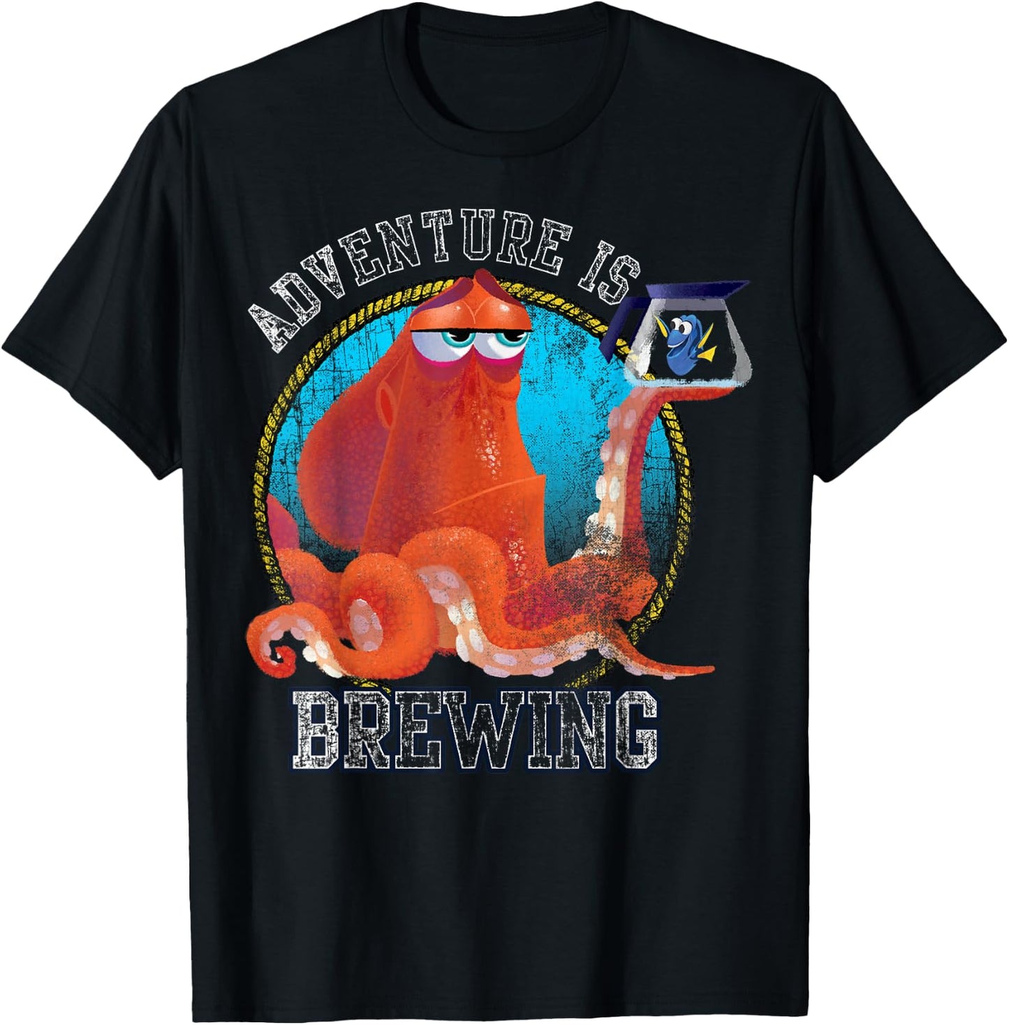 Disney Pixar Finding Dory Hank and Dory Adventure is Brewing Small T-Shirt - T-Shirt | Black