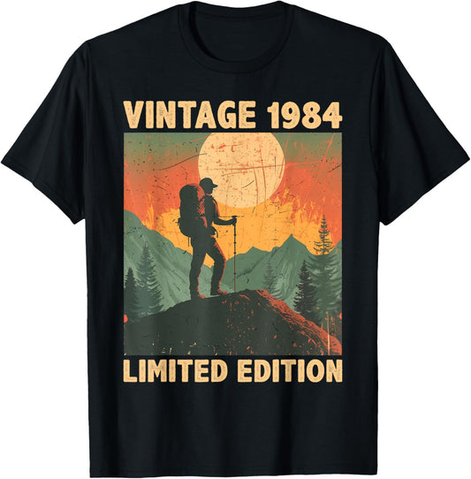 40 Years Old Gift Vintage 1984 Hiking Lover 40th Birthday T-Shirt - T-Shirt | Black