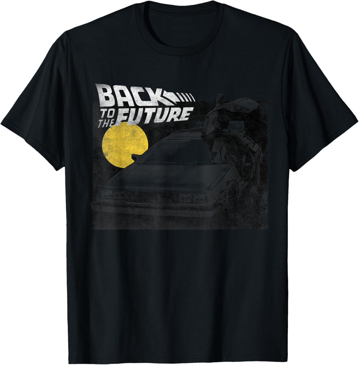 Back To The Future Delorean Fade Portrait T-Shirt - T-Shirt | Black