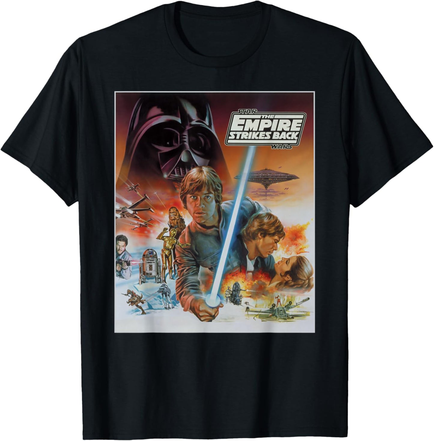Star Wars The Empire Strikes Back Luke Skywalker Vintage T-Shirt - T-Shirt | Black