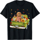 Happy Fall Y'all Goldendoodle Dog On Truck Pumpkin Fall T-Shirt - T-Shirt | Black