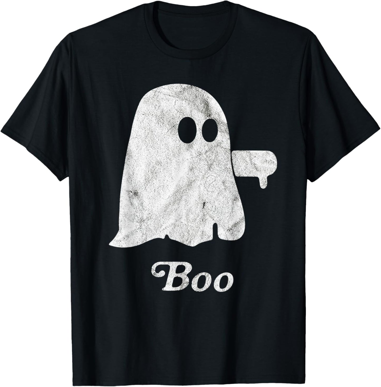 Boo Ghost Disapproval Ghost Halloween Funny Lazy Costume T-Shirt - T-Shirt | Black