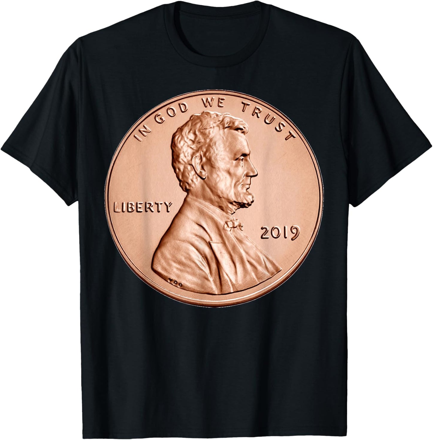 Penny Lincoln USA Coin 1 Cent 2019 America United States USA T-Shirt - T-Shirt | Black