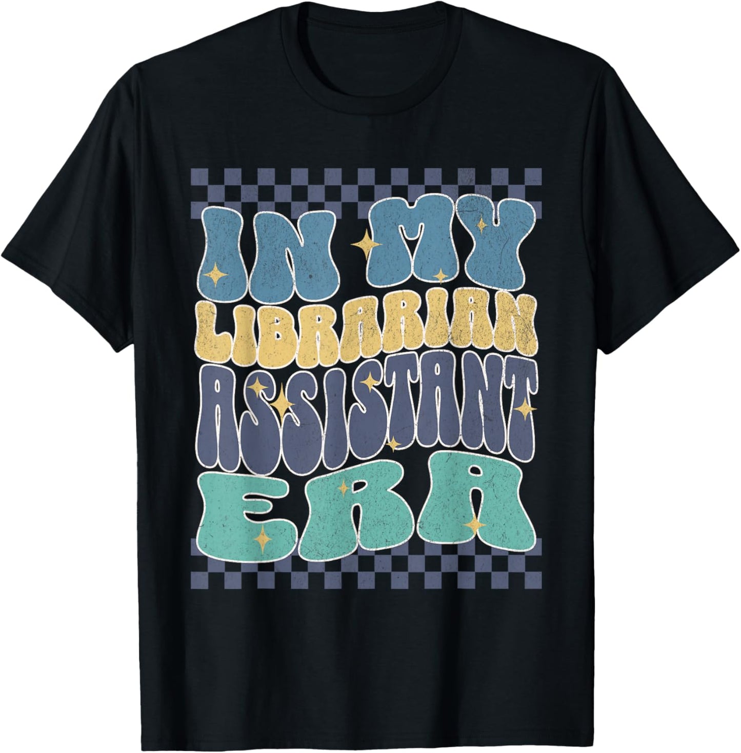 In My Librarian Assistant Era Books Lover Cute Minimalistic T-Shirt - T-Shirt | Black