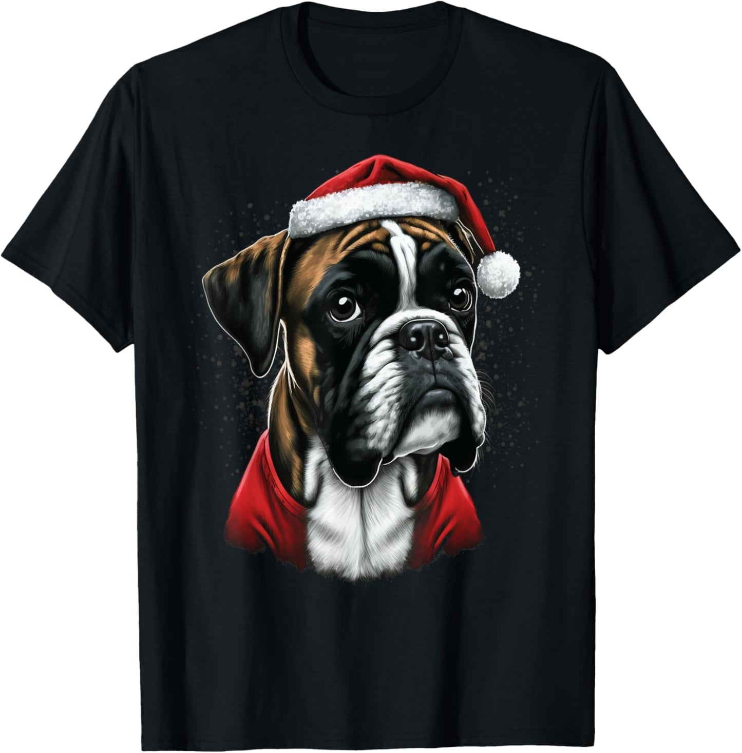 Xmas Boxer Dog Santa on Christmas Boxer Dog Men Women Kids T-Shirt - T-Shirt | Black