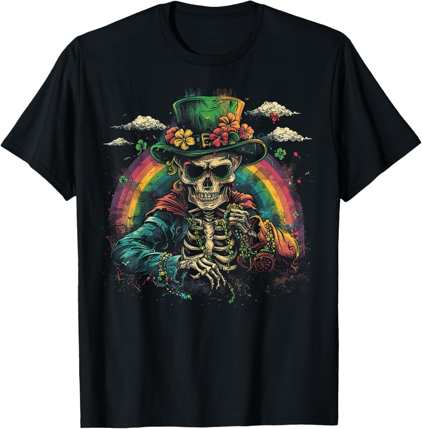 Skull Skeleton - Leprechaun St. Patrick's Day Saint Paddy's T-Shirt - T-Shirt | Black