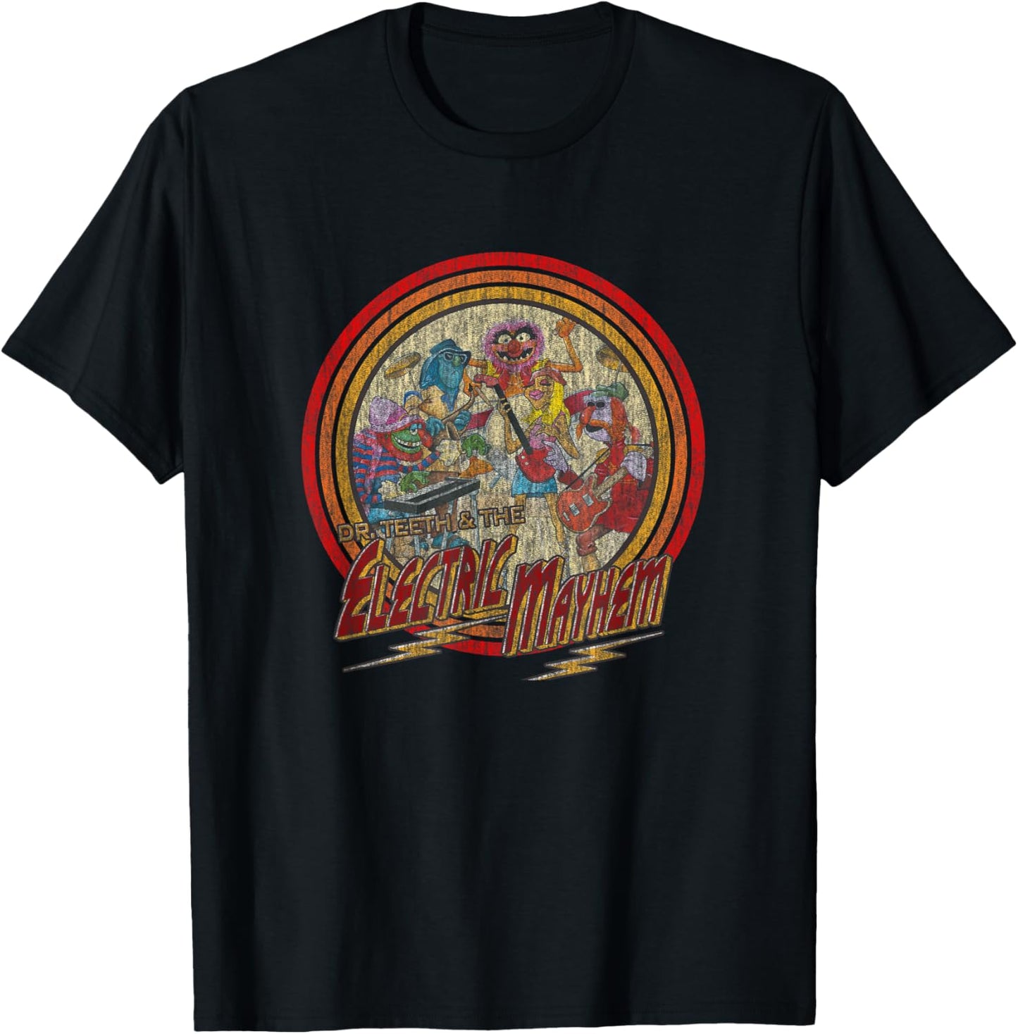 Disney The Muppets Electric Mayhem Vintage Band Poster T-Shirt - T-Shirt | Black