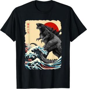Retro Japanese Art Kaiju Lover Monster Movie Women Men Kid T-Shirt - T-Shirt | Black