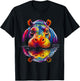 Hippo Colorful Art Animal Cute Graphic Motif Hippo T-Shirt - T-Shirt | Black