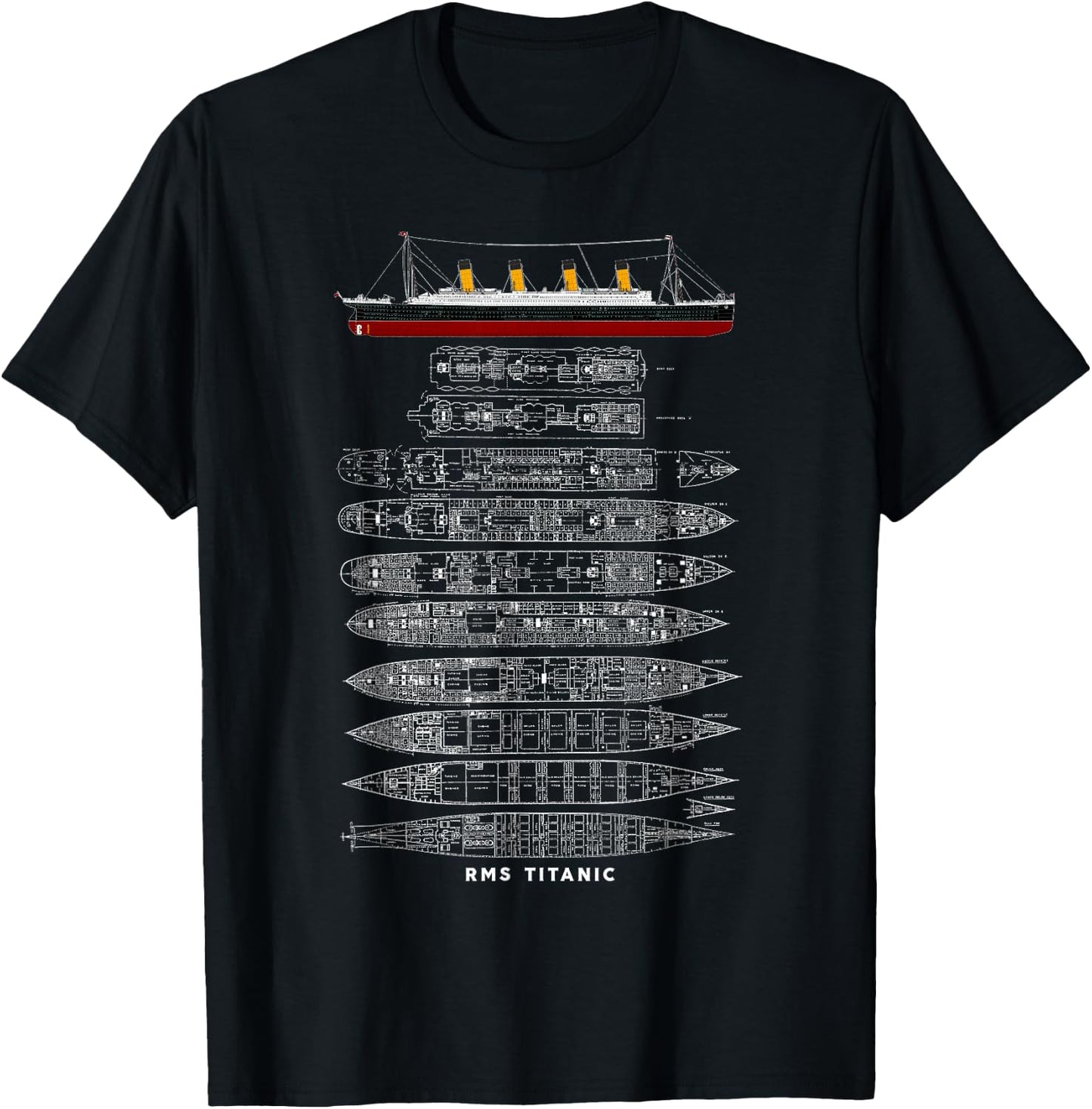 Titanic Sinking Boat Ship Hit Iceberg in 1912 Memorabilia T-Shirt - T-Shirt | Black