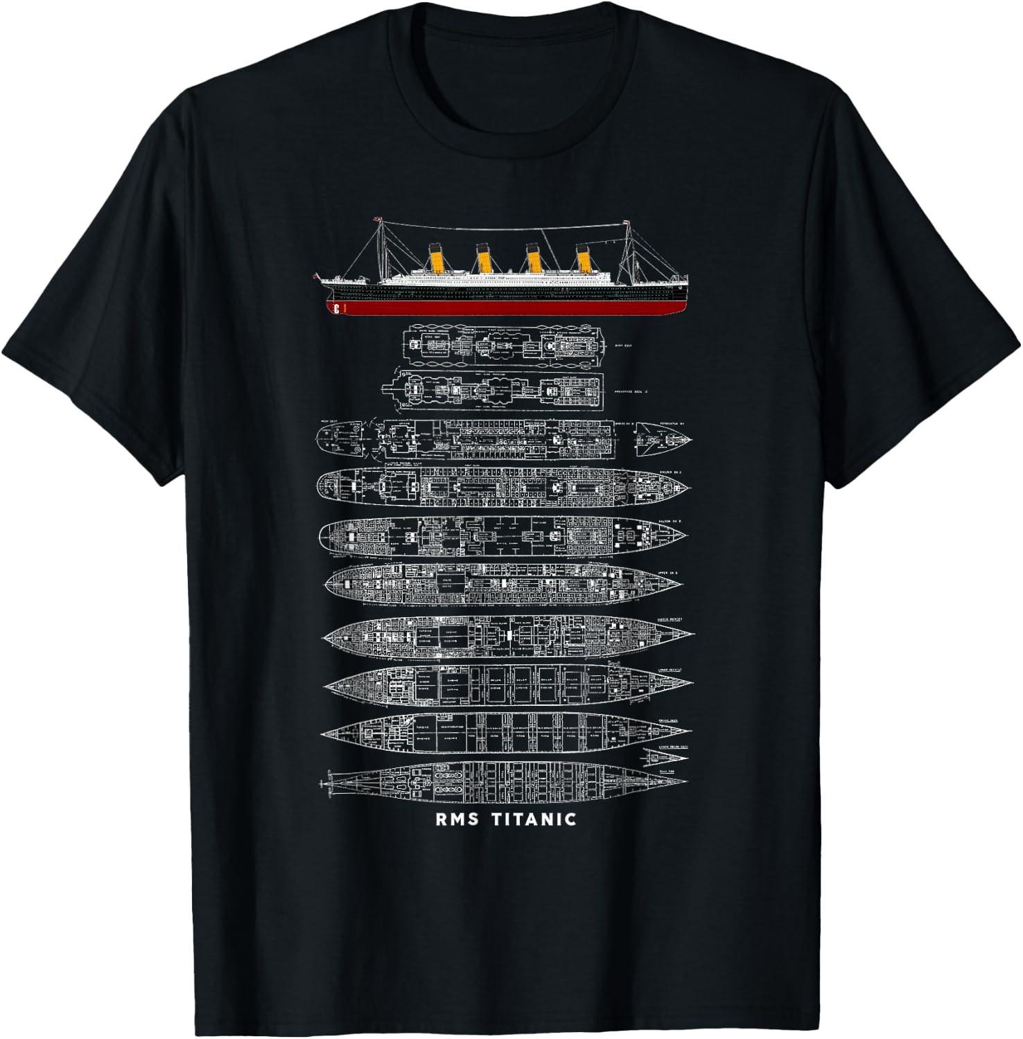Titanic Sinking Boat Ship Hit Iceberg in 1912 Memorabilia T-Shirt - T-Shirt | Black