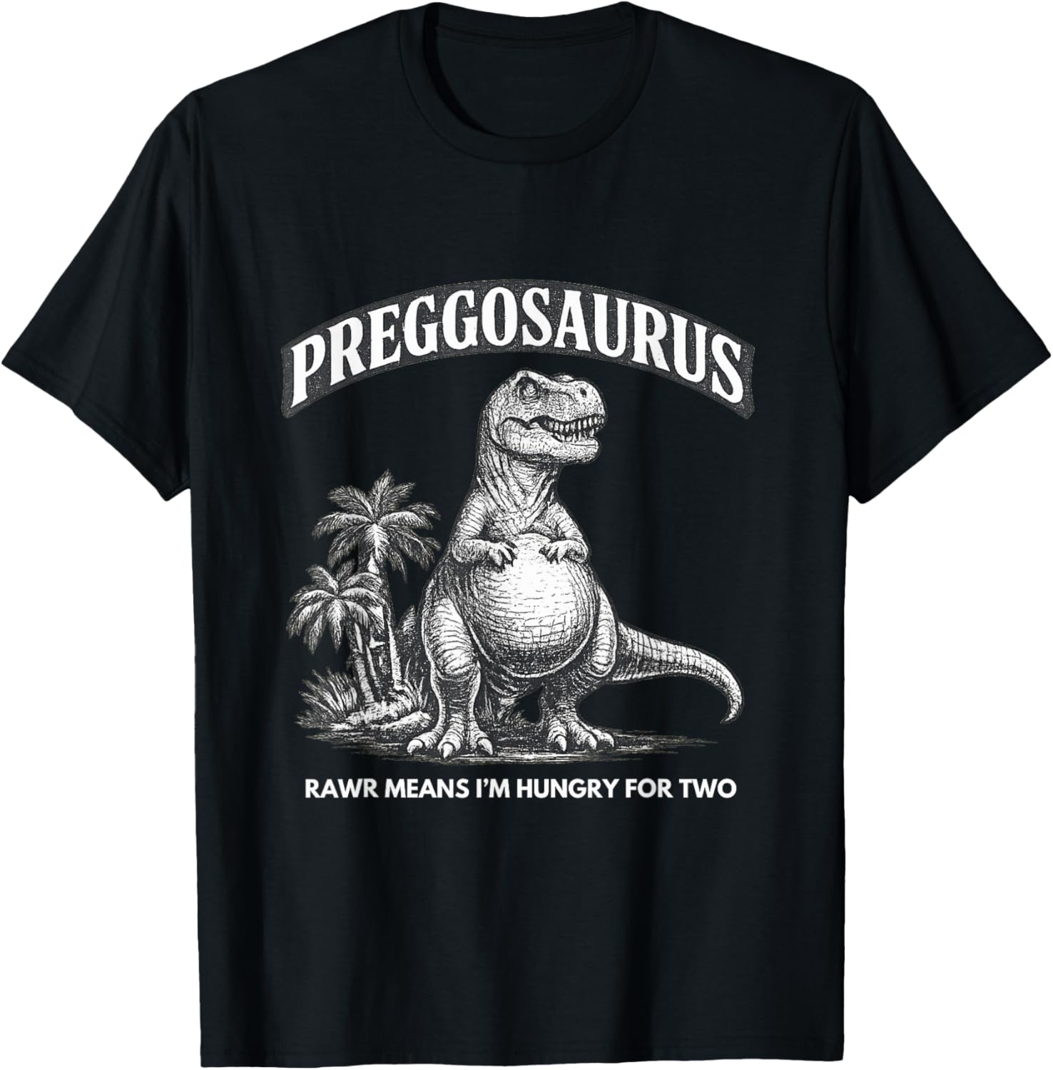 Preggosaurus Lustig Schwangere Dinosaurier Meme Schwangerschaft Raunchy T-Shirt - T-Shirt | Black