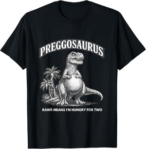 Preggosaurus Lustig Schwangere Dinosaurier Meme Schwangerschaft Raunchy T-Shirt - T-Shirt | Black
