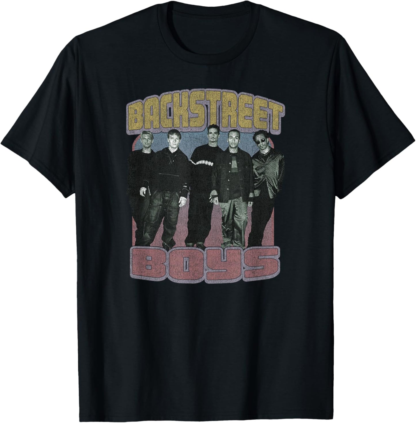 Backstreet Boys – Distressed Group Photo T-Shirt - T-Shirt | Black