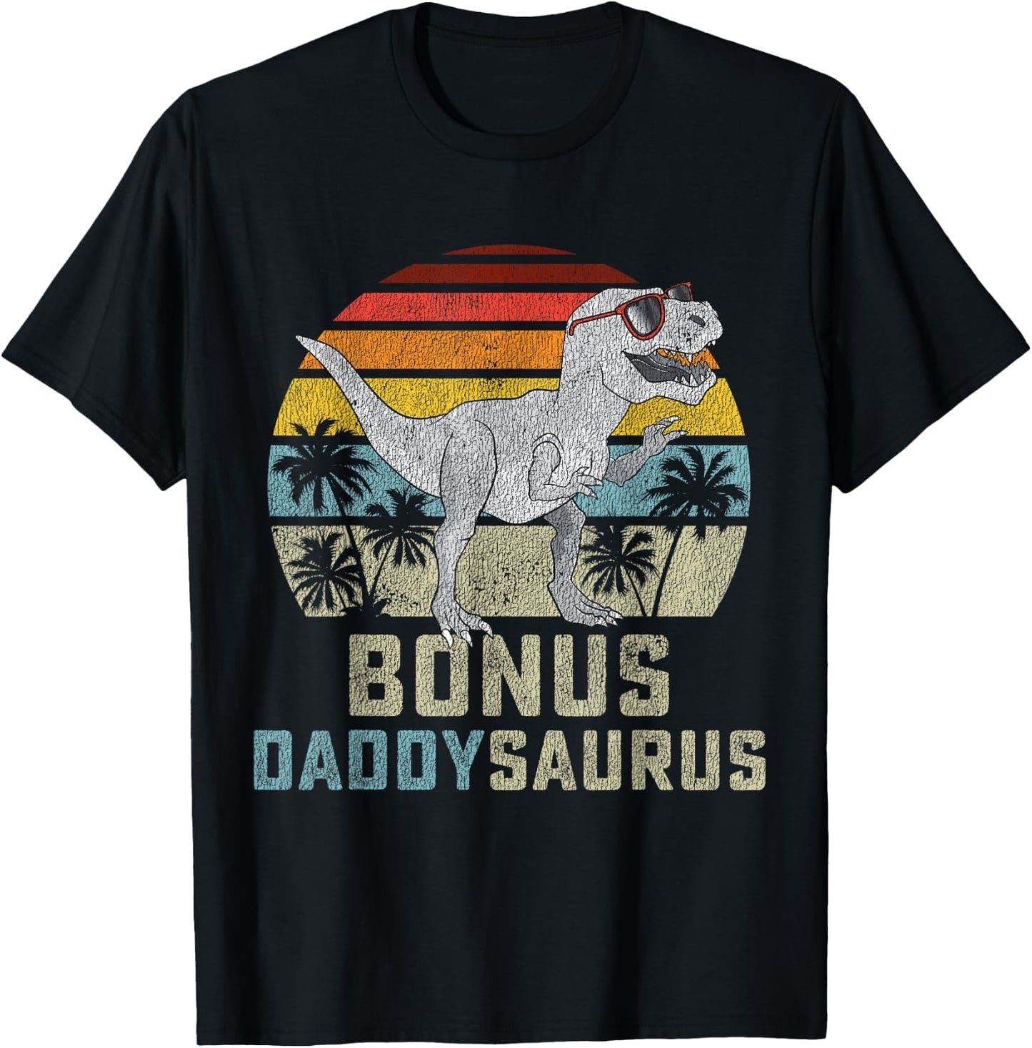 Bonus Daddy Saurus T Rex Daddysaurus Stepdad Matching Family T-Shirt - T-Shirt | Black