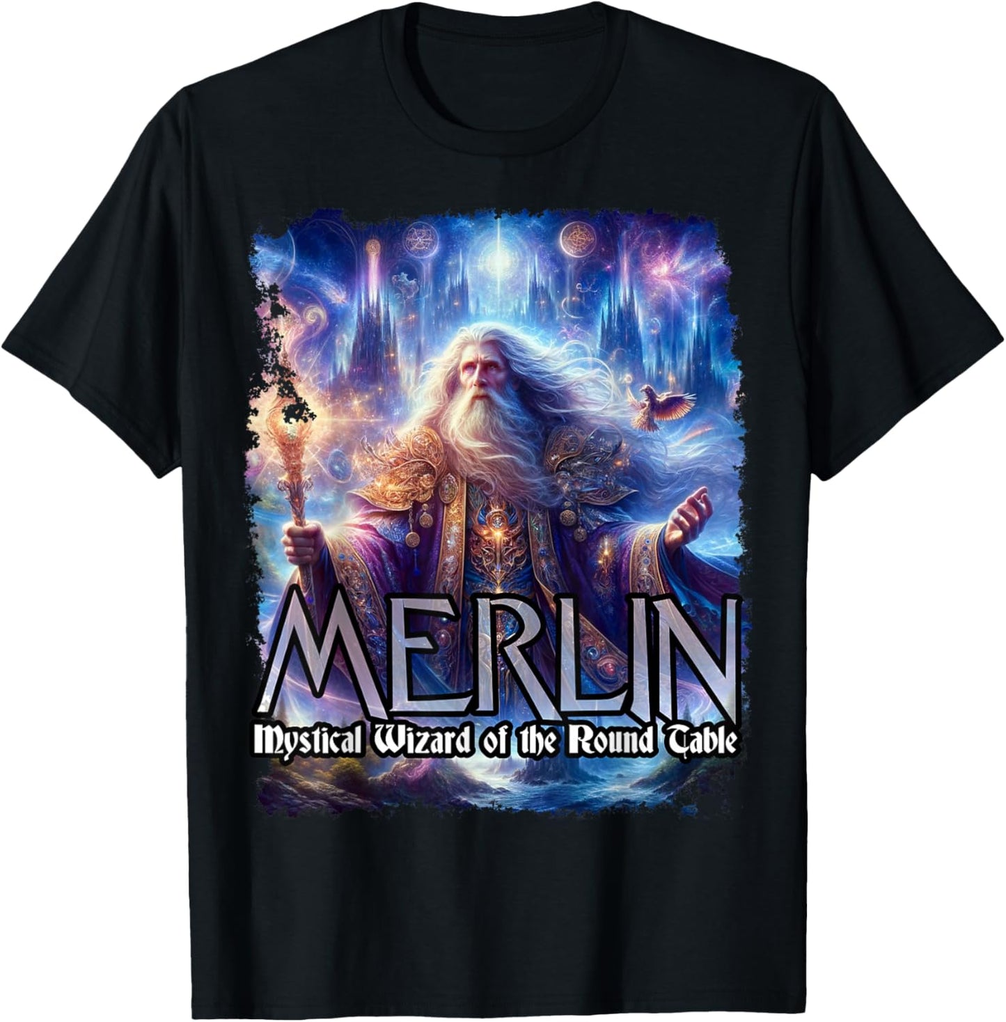 Merlin Wizard of the Round Table Magician T-Shirt - T-Shirt | Black