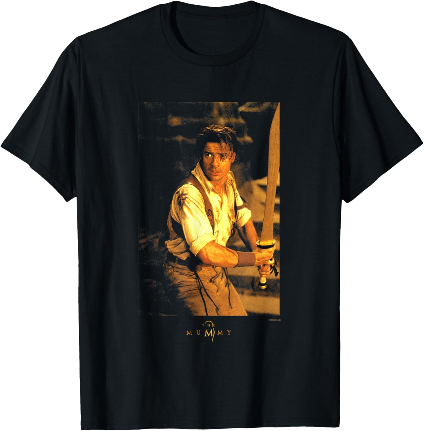 The Mummy Rick O'Connell Wielding Sword Poster T-Shirt - T-Shirt | Black