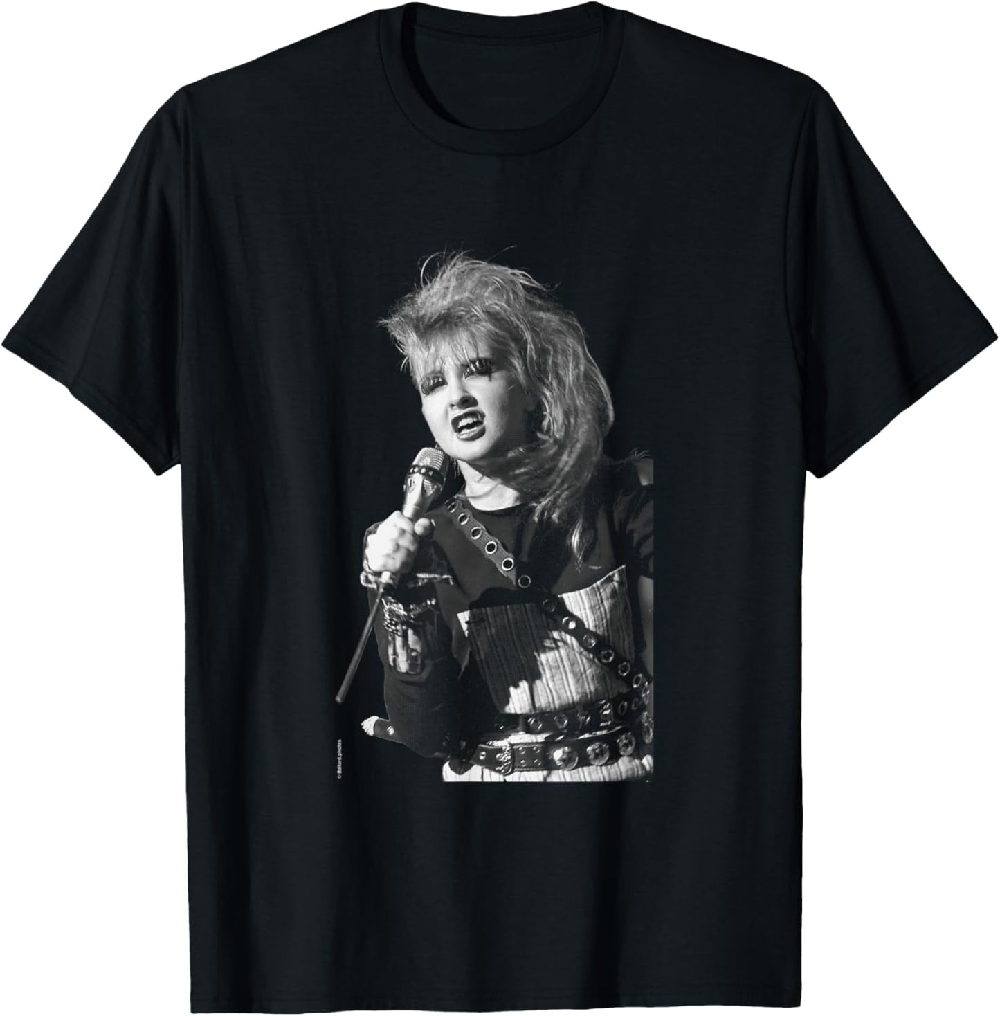 Pop Singer Cyndi Lauper Live by Allan Ballard T-Shirt - T-Shirt | Black