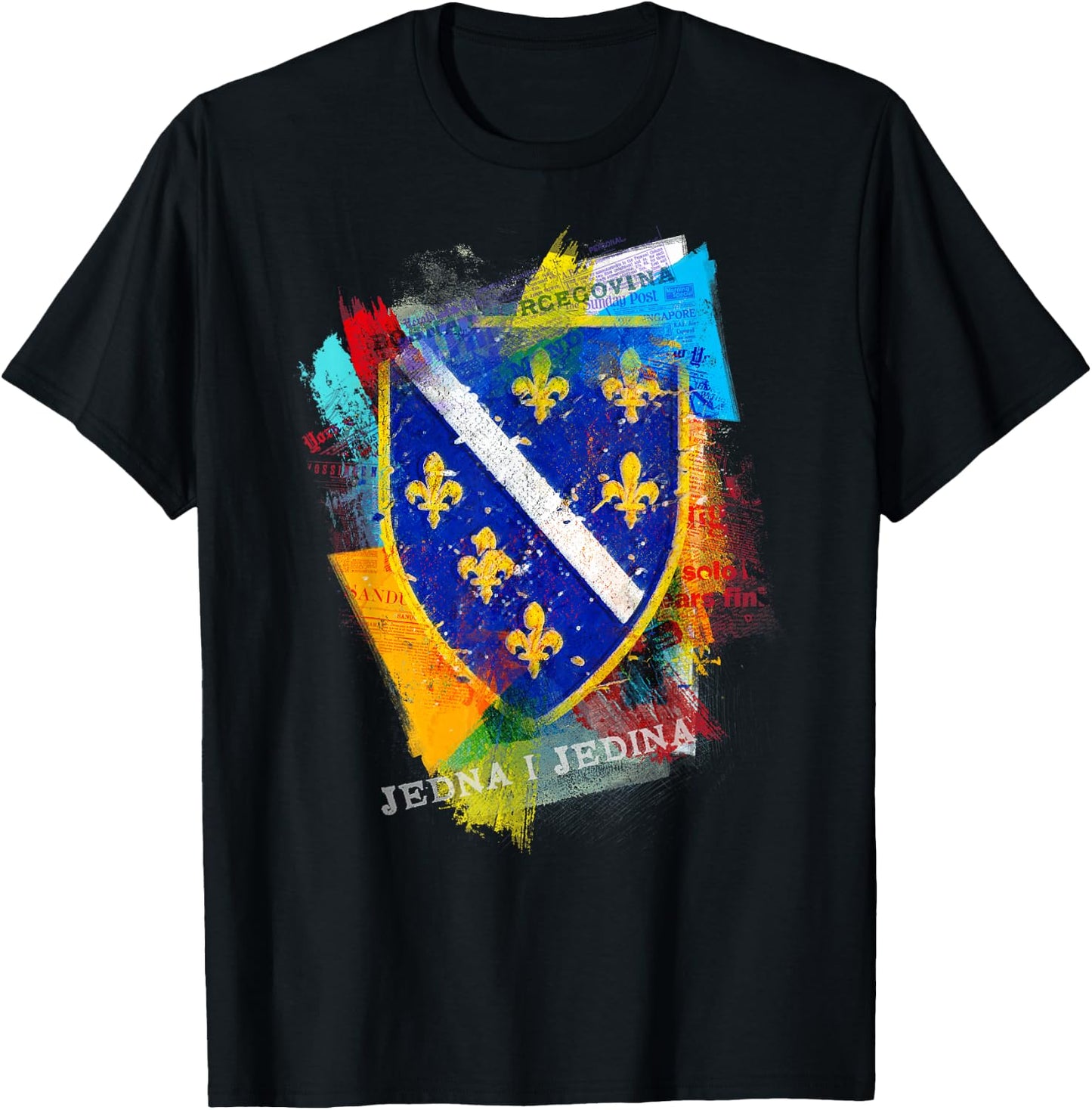 Bosnian Coat of Arms - For All Bosnian T-Shirt - T-Shirt | Black