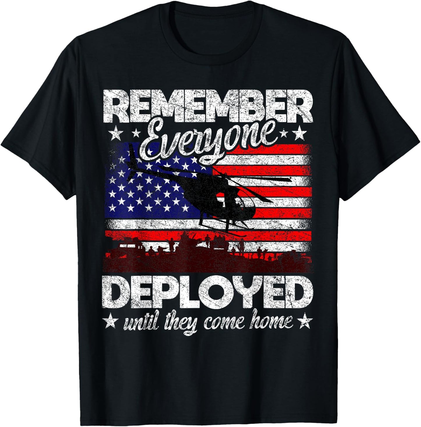 Memorial Day Gift Military Vintage Men RED Friday Remember Everyone Deployed Army US Flag T-Shirt - T-Shirt | Black