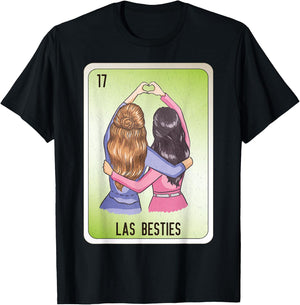 Las Besties Mexican Slang Chicano Bingo Cards T-Shirt - T-Shirt | Black