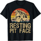 Vintage Pitbull Resting Pit Face - Funny Pitbull Lovers T-Shirt - T-Shirt | Black