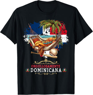 Coat of Arms Republica Dominicana For Kids & Dominican Flag T-Shirt - T-Shirt | Black