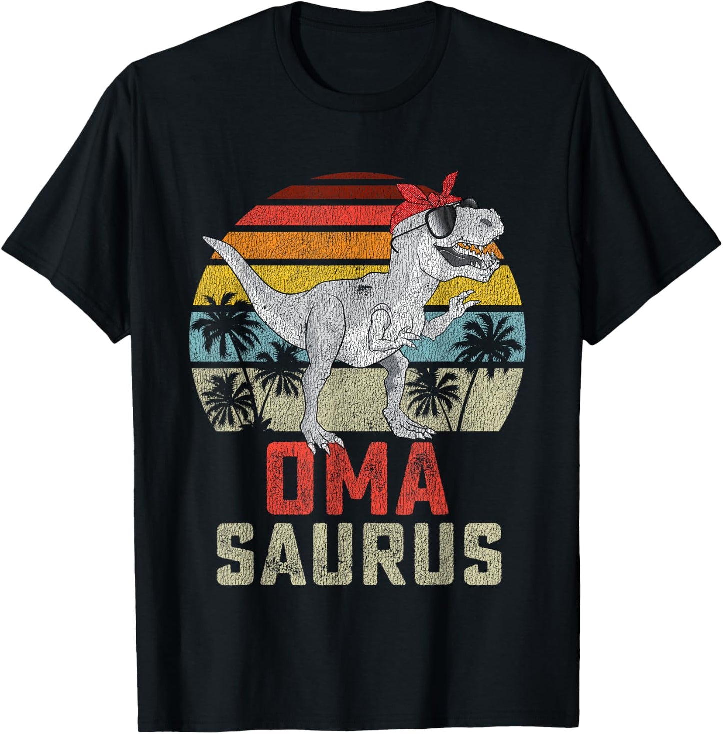 Omasaurus T Rex Dinosaur Oma Saurus Family Matching T-Shirt - T-Shirt | Black