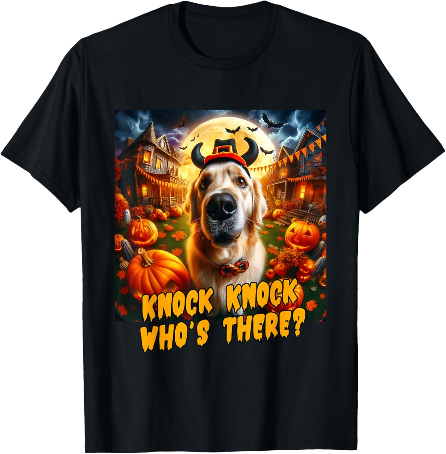 Golden Retriever Halloween Men Women Boys Kids Costume Idea T-Shirt - T-Shirt | Black