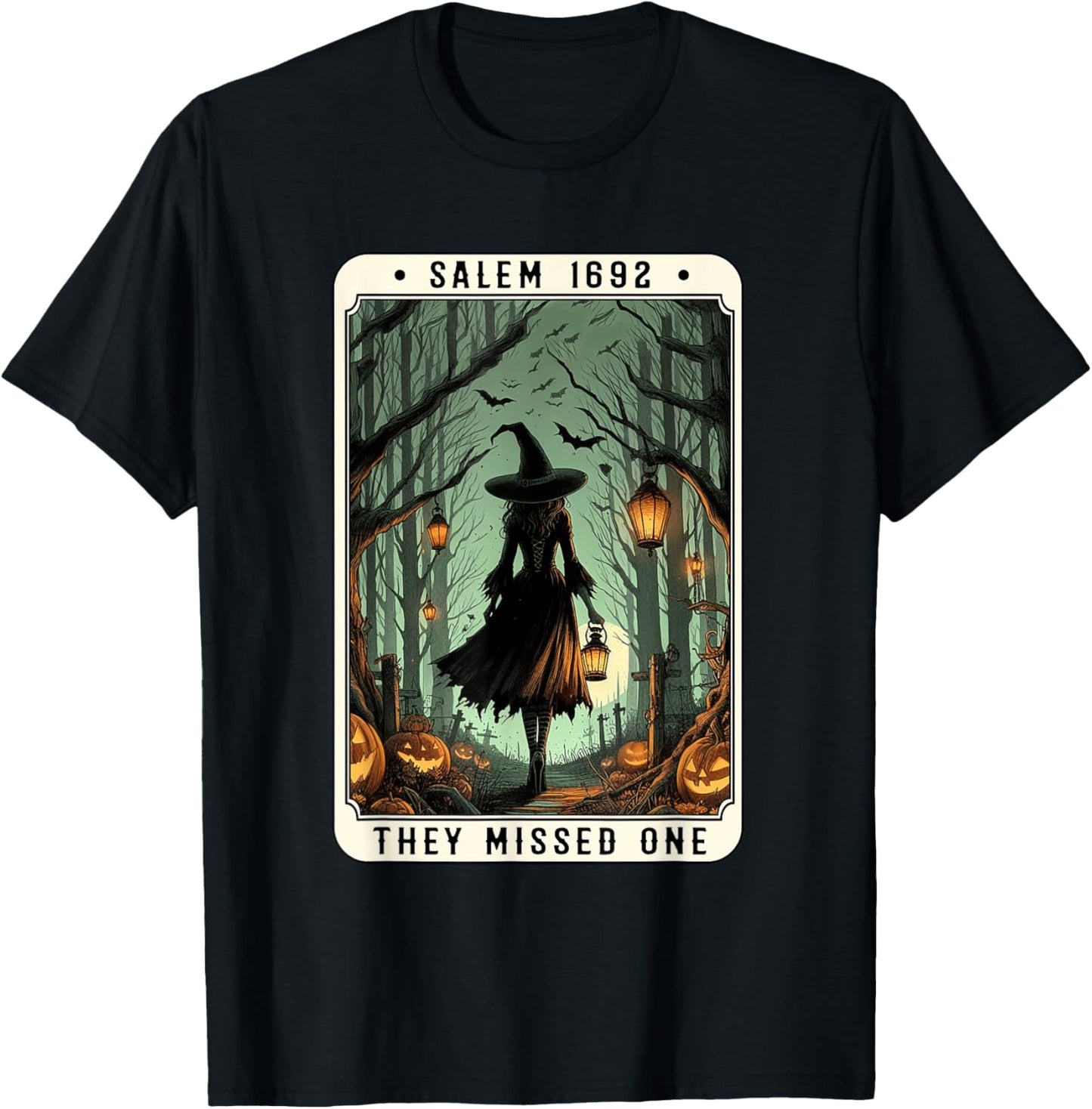 Salem 1692 Halloween Witch They Missed One Tarot Card Women T-Shirt - T-Shirt | Black