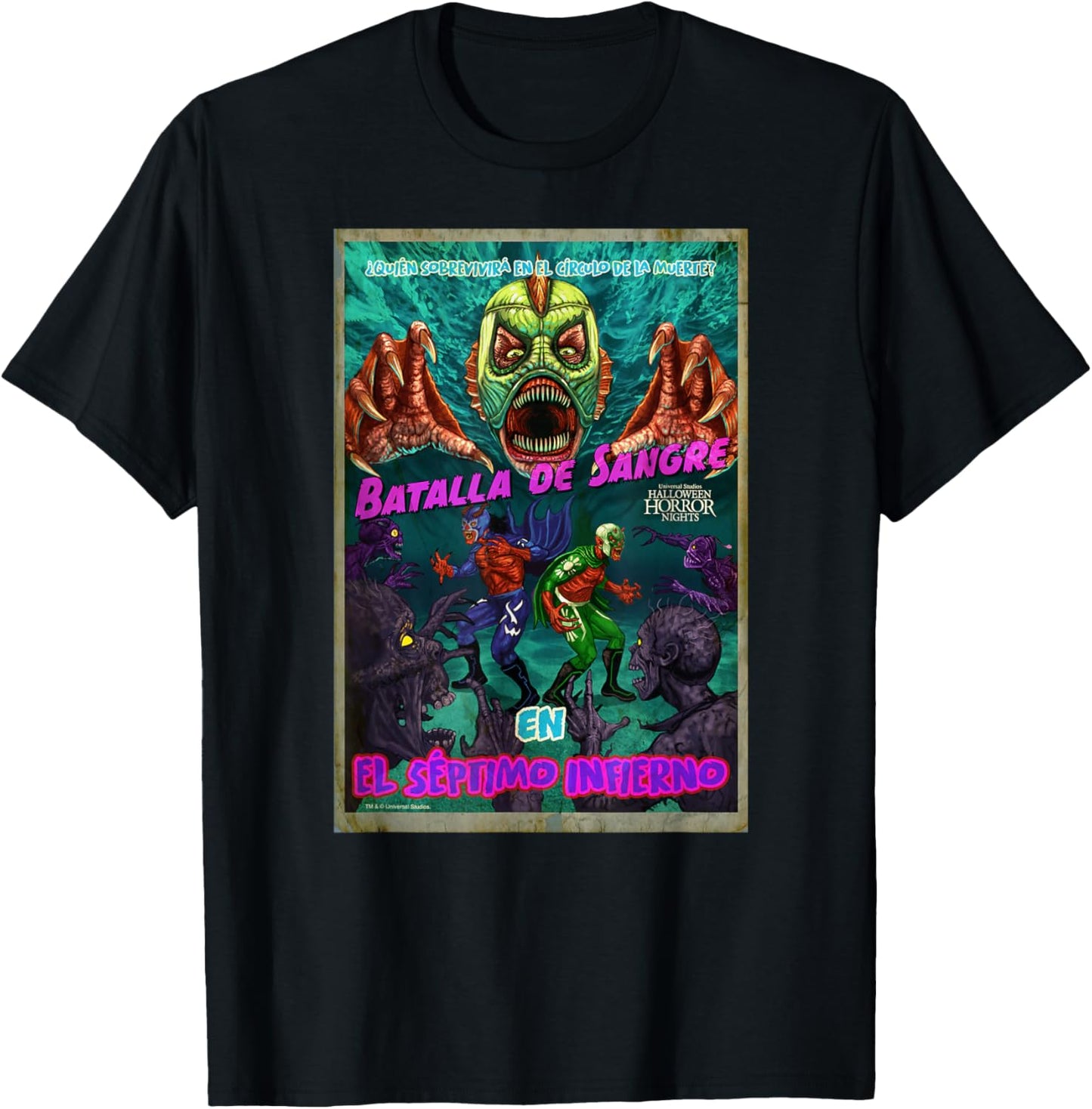 Universal Halloween Horror Nights Blood Battle with Monsters T-Shirt - T-Shirt | Black