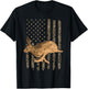 Rabbit Hunting American Flag Camouflage Rabbiting Hunter T-Shirt - T-Shirt | Black