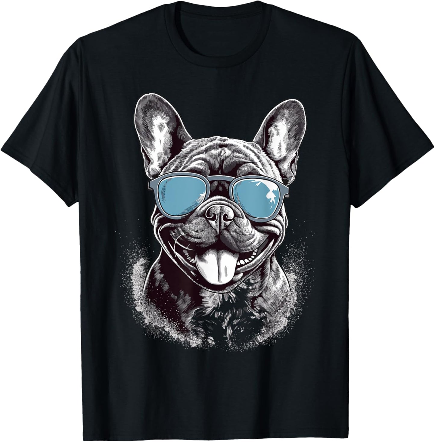 French Bulldog With Sunglasses Men Women Girls Kids T-Shirt - T-Shirt | Black