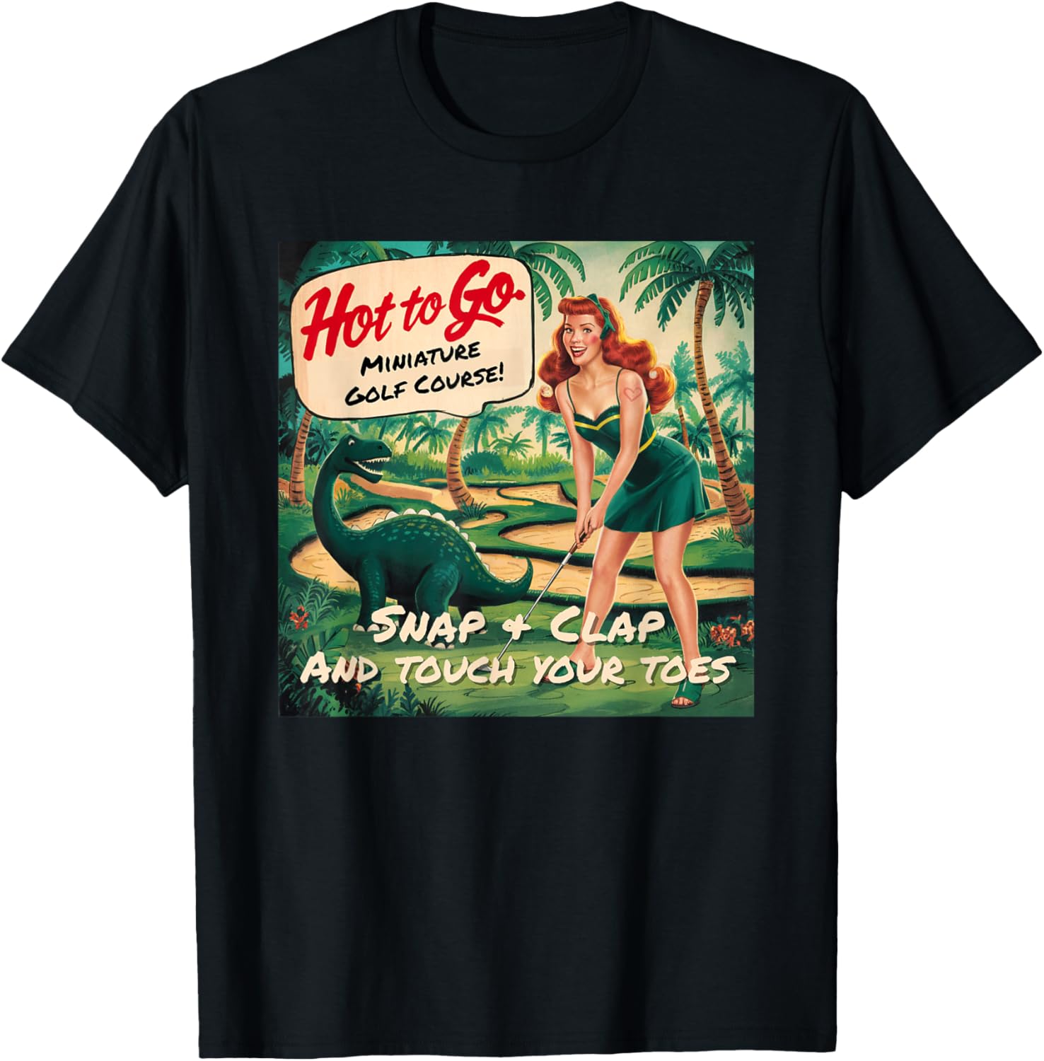 Hot To Go Miniature Golf Course T-Shirt - T-Shirt | Black