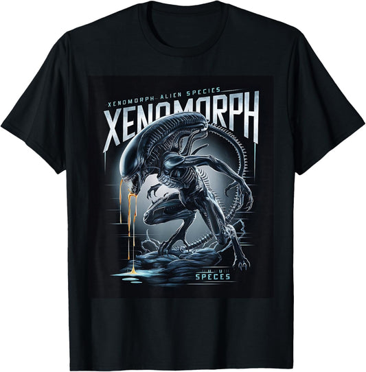 Alien 45th Anniversary Xenomorph 1979 Movie Poster in Space T-Shirt - T-Shirt | Black