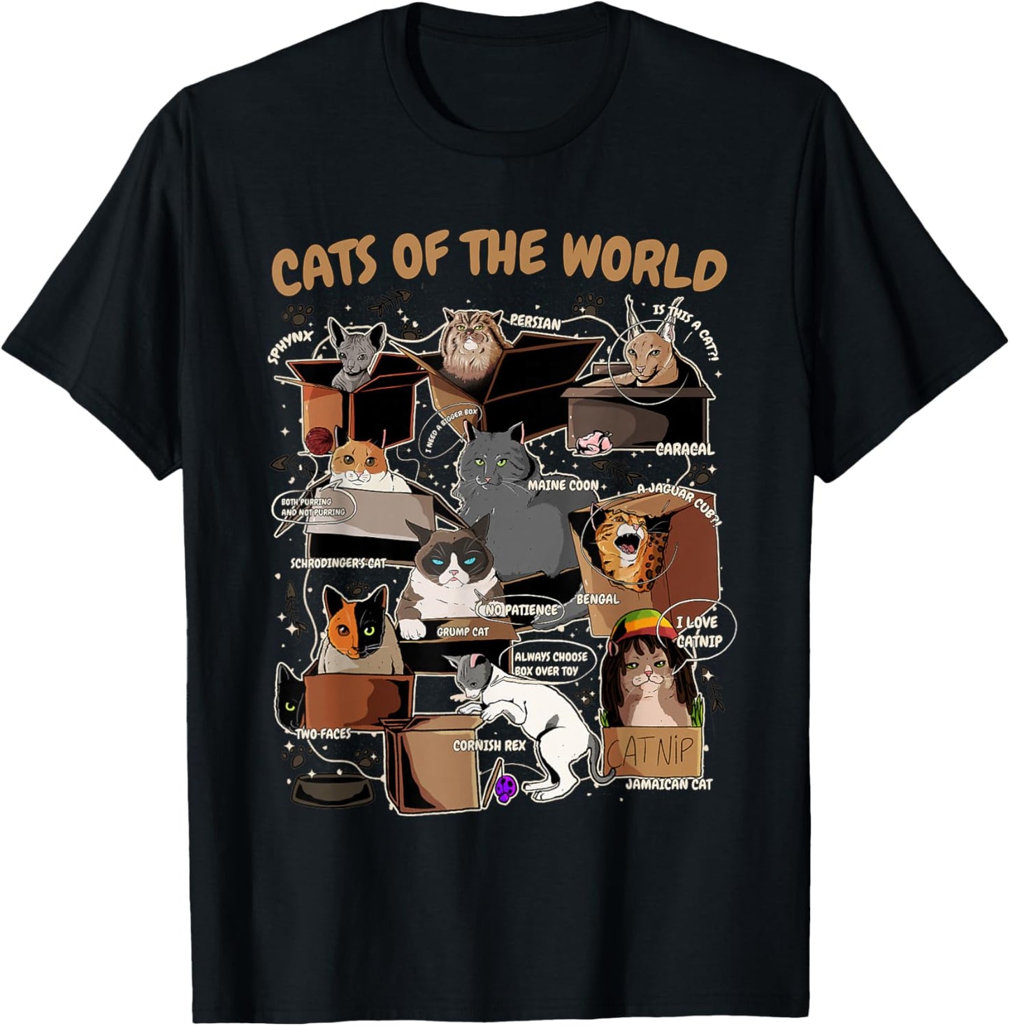 Funny Cat Meme Shirt for Cat Lover Cat Animals of the World T-Shirt - T-Shirt | Black
