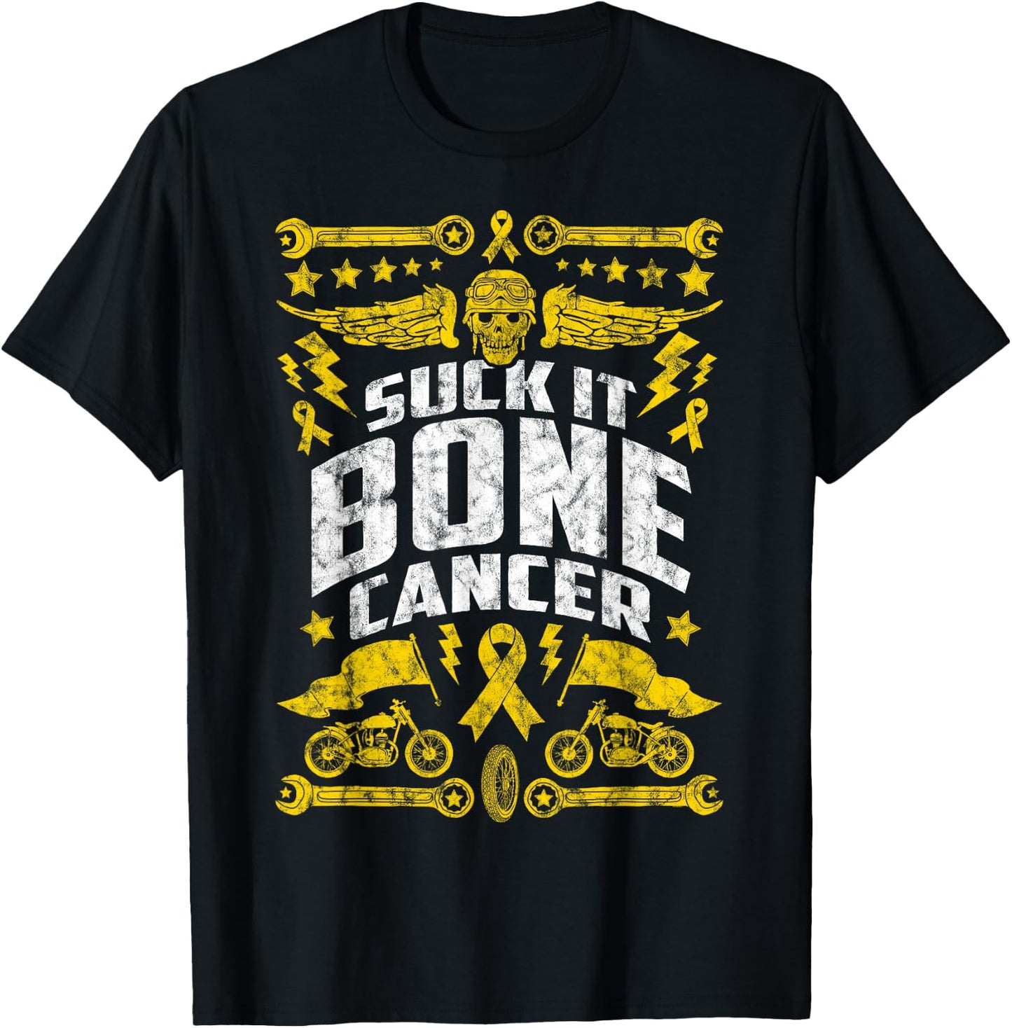 Suck It Bone Cancer | Motorcycle T-Shirt - T-Shirt | Black