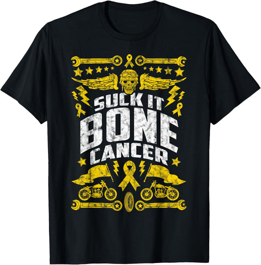 Suck It Bone Cancer | Motorcycle T-Shirt - T-Shirt | Black