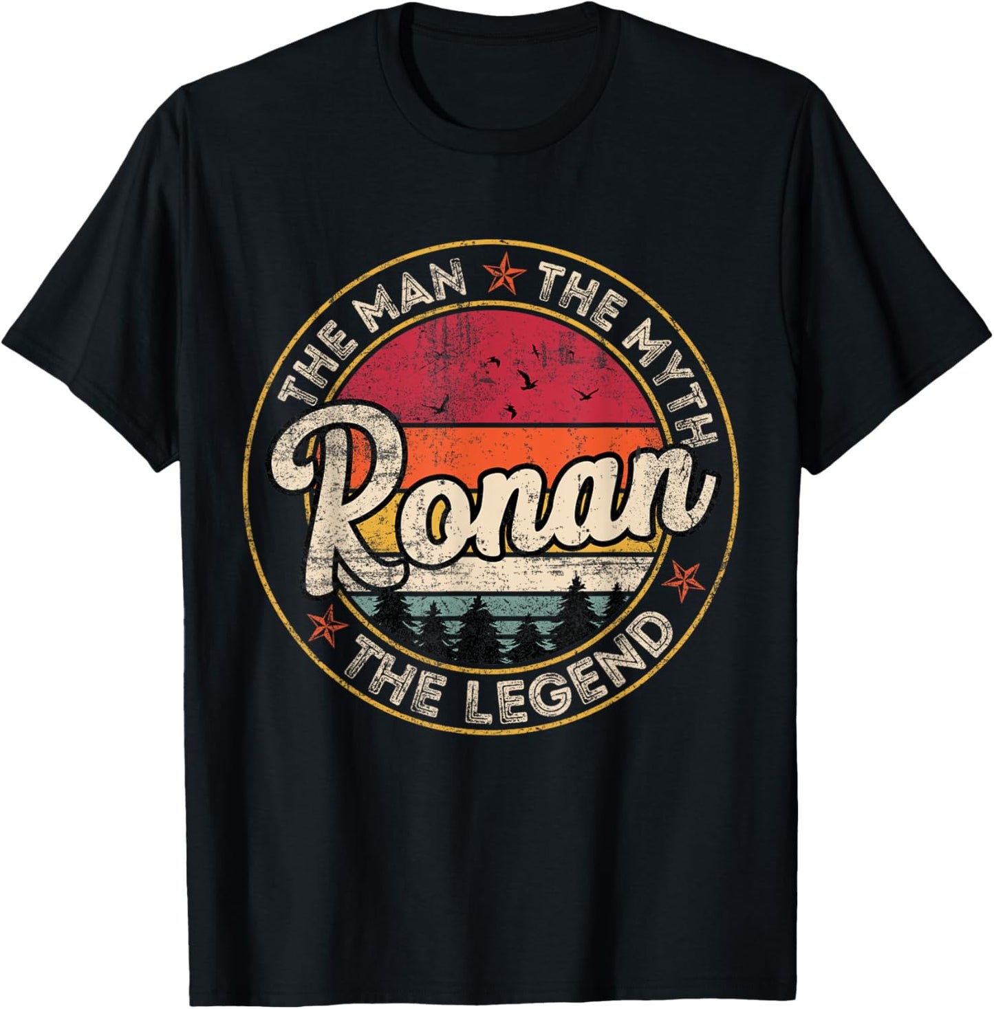 Ronan The Man The Myth The Legend Personalized Name T-Shirt - T-Shirt | Black