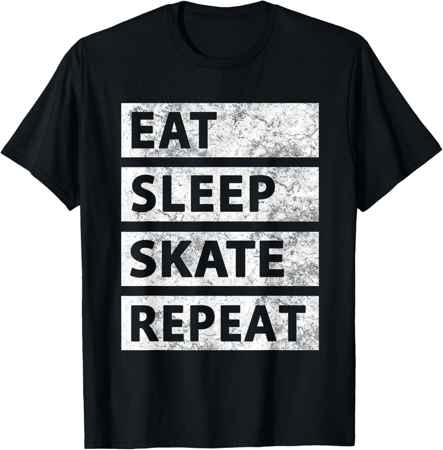 Skateboard Ice Skating Eat Sleep Skate T-Shirt - T-Shirt | Black