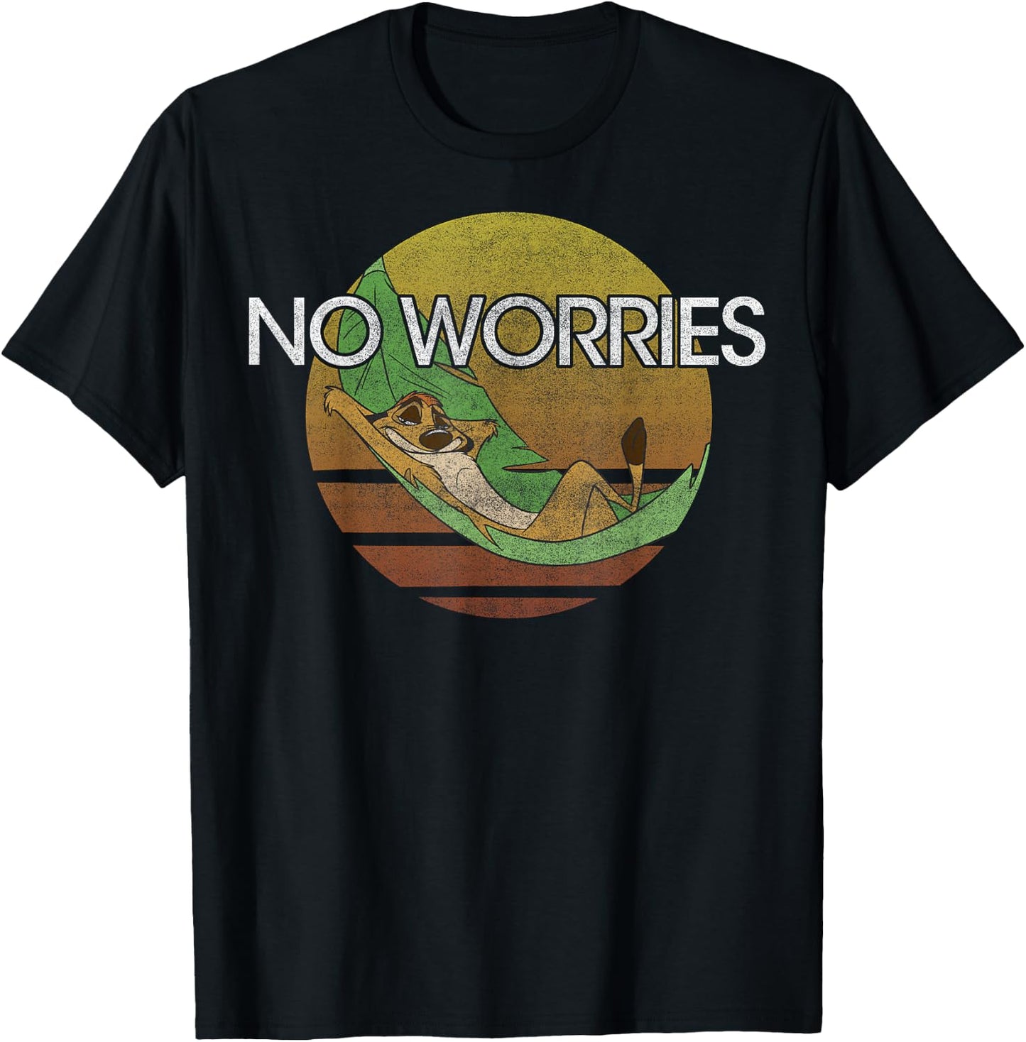 Disney The Lion King Timon No Worries Sunset T-Shirt - T-Shirt | Black