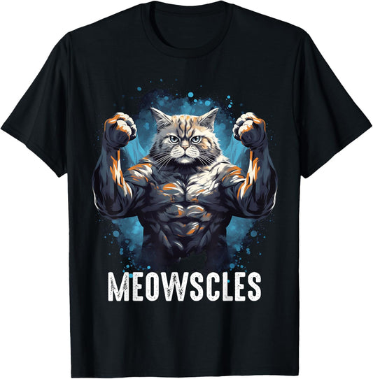 Funny Cat Musculation Gym Weight lifting Cats Lovers T-Shirt - T-Shirt | Black