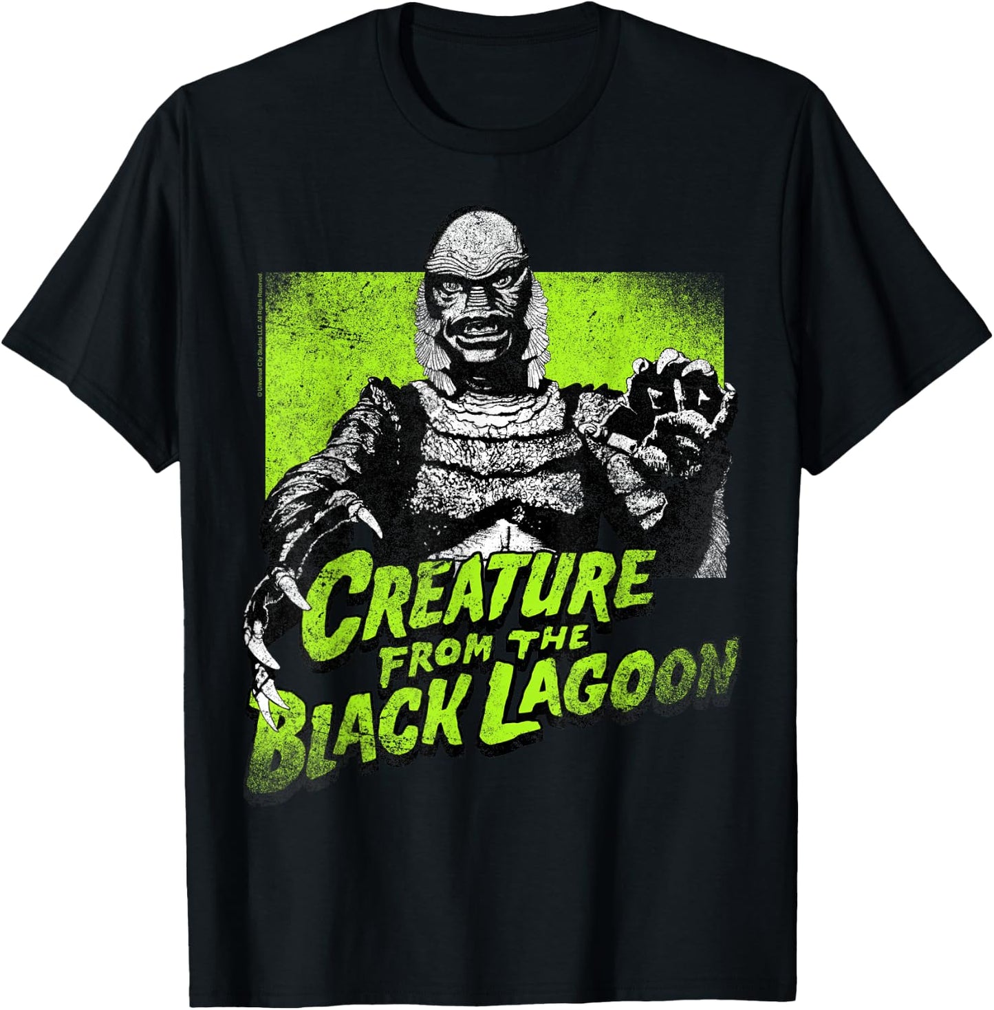 Universal Monsters Creature From The Black Lagoon Green T-Shirt - T-Shirt | Black